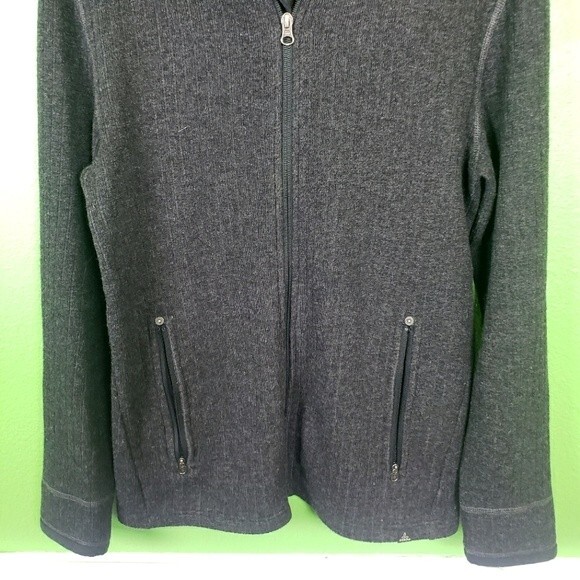 Prana womens grey Quarter Zip Will Blend Pullover Sweater Size Medium - Picture 2 of 7